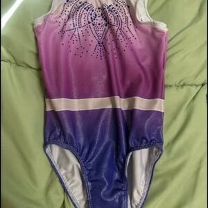 Purple and Pink Bejeweled Leotard